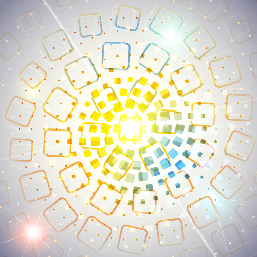 幻彩圆形与方形背景矢量素材eps,ai矢量模版下载