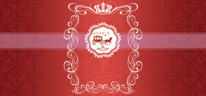 红色喜庆时尚婚礼迎宾背景