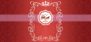 红色喜庆时尚婚礼迎宾背景