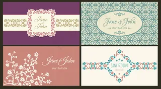 4花卉婚礼邀请卡