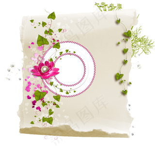 花朵花纹花藤相框背景图片