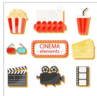 扁平化电影图标图片