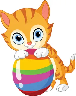 可爱卡通猫咪主题矢量图