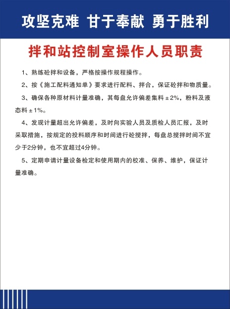 拌和站控制室操作人员职责cdr矢量模版下载
