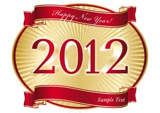 2012新年快乐标签矢量素材