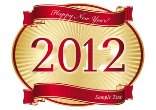 2012新年快乐标签矢量素材
