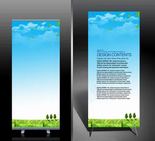 绿色环保x展架易拉宝PSD模板下载