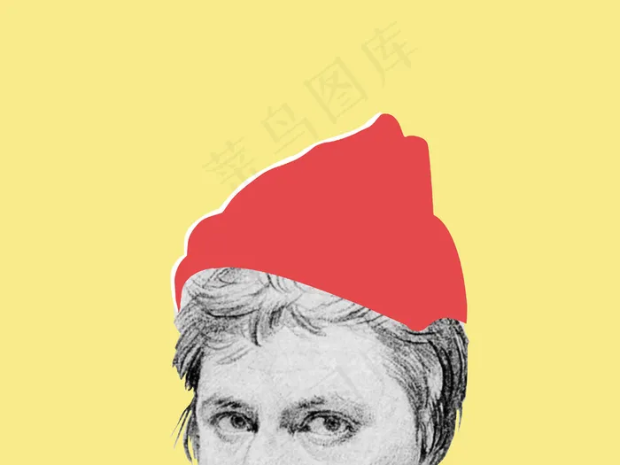 素描人物拼贴图案