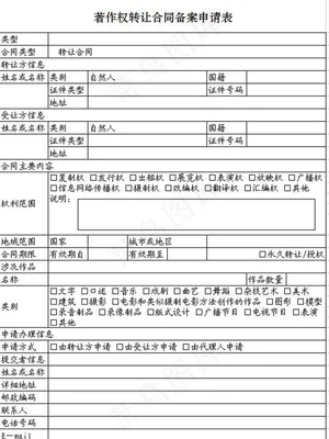 著作权申请表