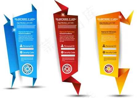 创意折纸网页网站矢量素材-2 创意折纸网页网站矢量素材-2