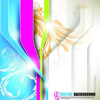 绚丽花纹造型矢量图