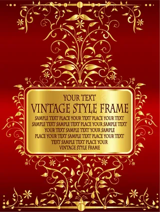 金色告示牌矢量素材