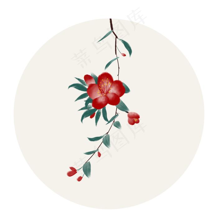 中国风花卉古风复古凌霄花