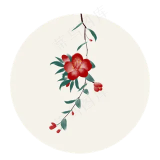 中国风花卉古风复古凌霄花