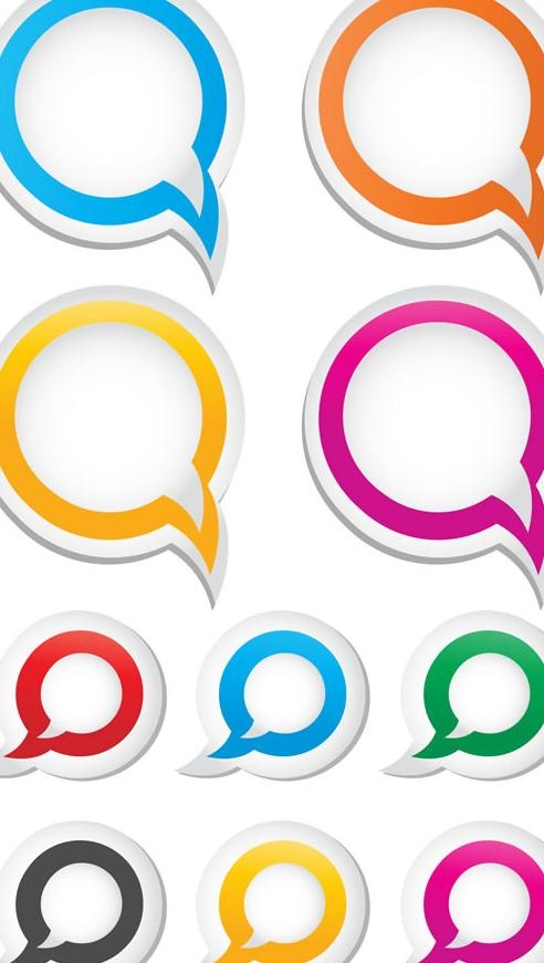 多彩对话框矢量图 AI