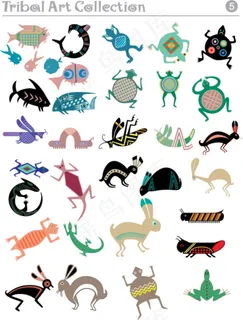 写实和抽象动物鱼类矢量素材