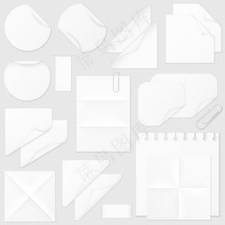 空白纸张贴纸标签矢量素材