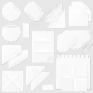空白纸张贴纸标签矢量素材