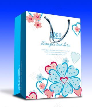 蓝色手提袋 平面图图片