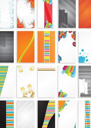 炫彩条纹花纹卡片矢量图 AI