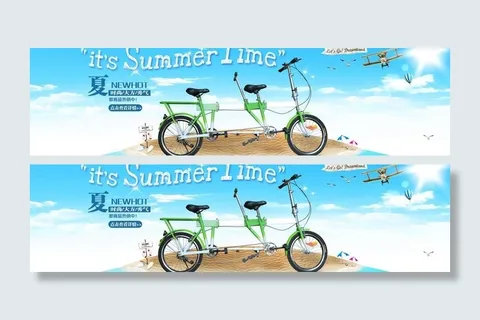 淘宝夏天海边自行车海图片
