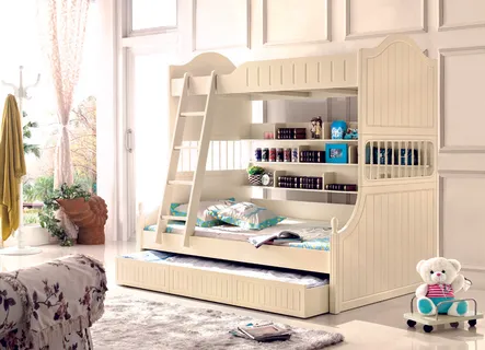 法式儿童床背景图