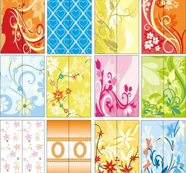 玻璃花纹移门图案矢量素材ai矢量模版下载