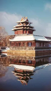 城墙雪景高清摄影图片 城墙雪景高清摄影图片