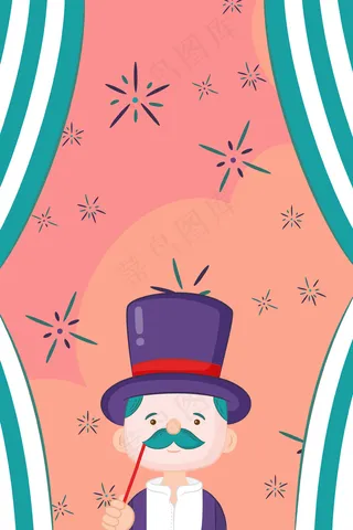 愚人节可爱小丑创意设计海报背景