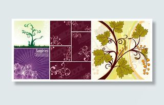 4朵花纹矢量素材的植物