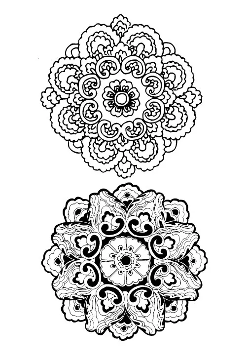 传统吉祥团花ai矢量模版下载