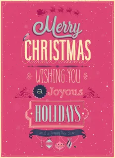 粉色圣诞海报设计矢量图素材