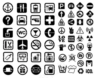 各种各样的剪影矢量素材元素的宣传