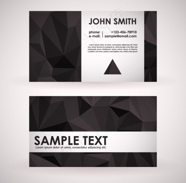黑色冰晶装饰名片矢量素材