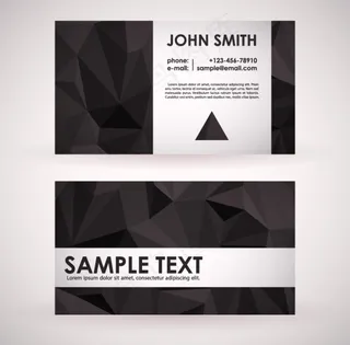 黑色冰晶装饰名片矢量素材