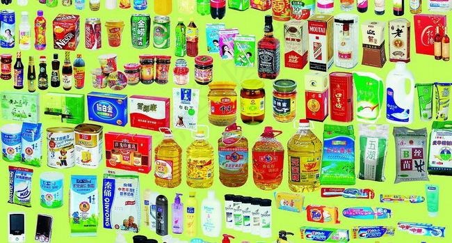 酒水 粮油 日用品 饮料 白酒 红...psd模版下载