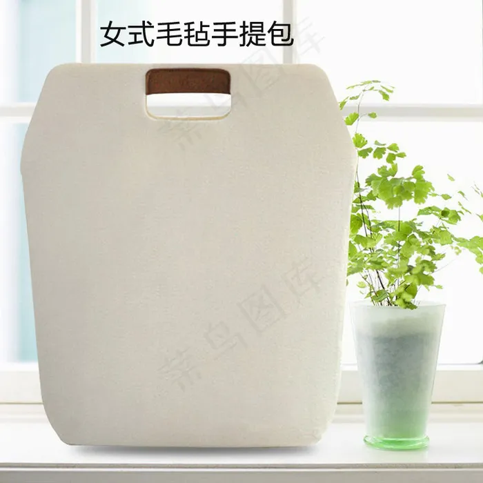女式毛毡手提包psd模版下载