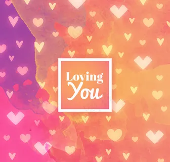 水彩爱心情人节贺卡矢量图