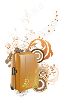 个性旅行箱装饰花纹PSD分层素材