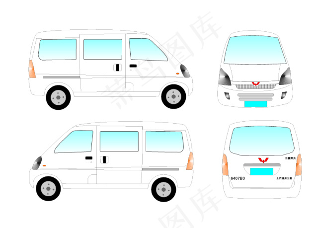 矢量五菱面包车ai矢量模版下载