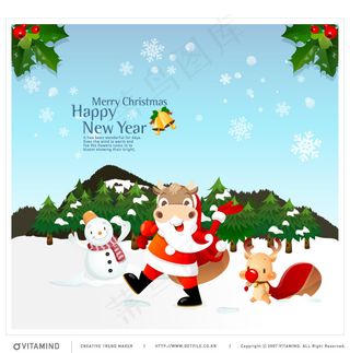 圣诞节 节日动物 矢量 AI_13