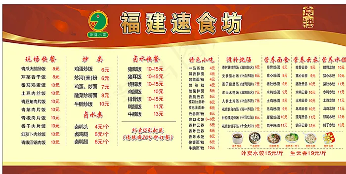 沙县小吃展板图片cdr矢量模版下载