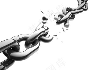 断裂的铁链创意画PSD素材