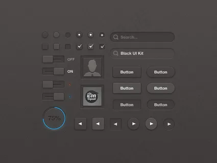 带磨砂质感的界面元素PSD素材