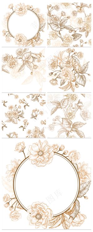 手绘花朵主图直通车背景素描花朵