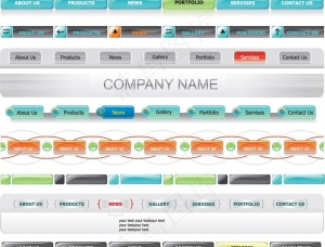 网页导航菜单按钮矢量图片