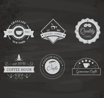 4款优质咖啡标签矢量素材