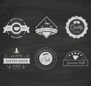 4款优质咖啡标签矢量素材