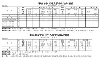 事业单位人员培训情况表