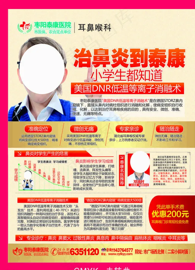 耳鼻喉 宣传单页图片cdr矢量模版下载